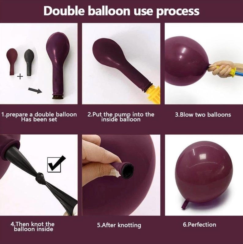 Dark Purple White Balloon Arch Kit, Double Stuffed Plum Burgundy Pearl White Sand Gold Balloon Garland with Clear Bobo Latex for Birthday
