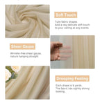 Wedding Arch Draping Fabric 28.7" x 20FT Champagne Drapes Sheer Fabric Backdrop Arch Draping Fabrics for Wedding Ceremony Birthday Party