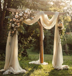 Wedding Arch Draping Fabric 28.7" x 20FT Champagne Drapes Sheer Fabric Backdrop Arch Draping Fabrics for Wedding Ceremony Birthday Party