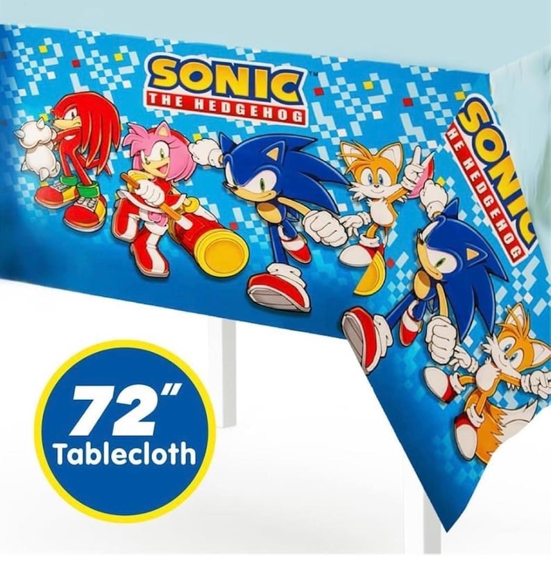 Sonic The Hedgehog Birthday Party Kit - Complete Supplies for 10, Video Game Themed Decorations, Licensed Banner, Plates, Cups, Balloons