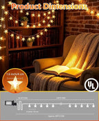 Twinkle Star 100 LED Star String Lights,33FT Plug in Fairy String Lights Waterproof, Extendable for Indoor, Outdoor, Birthday,Christmas Part