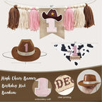 My 1st Rodeo Birthday Decorations Girl, Western Cowgirl First Birthday Party Supplies, Cowgirl Balloon Arch, Backdrop, High Chair Banner…