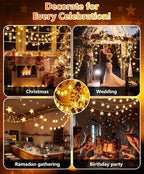 Twinkle Star 100 LED Star String Lights,33FT Plug in Fairy String Lights Waterproof, Extendable for Indoor, Outdoor, Birthday,Christmas Part