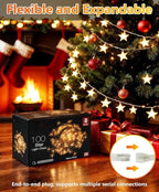Twinkle Star 100 LED Star String Lights,33FT Plug in Fairy String Lights Waterproof, Extendable for Indoor, Outdoor, Birthday,Christmas Part