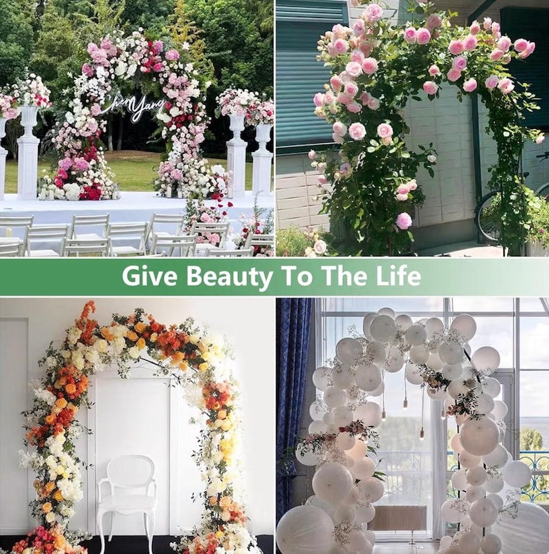 Metal Garden Arch, Wedding & Event Decoration, Garden Trellis for Climbing Plants, Assemble Freely 2 Sizes for Various Climbing Plant Roses