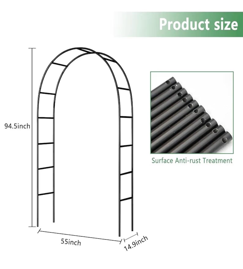 Metal Garden Arch, Wedding & Event Decoration, Garden Trellis for Climbing Plants, Assemble Freely 2 Sizes for Various Climbing Plant Roses