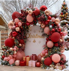 Burgundy Pink Balloons-Double Stuffed Maroon Balloon Garland Metallic Foil Rose Gold Balloon Arch Kit Dusty Pink Balloon Different Sizes