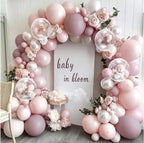 Pink and white Balloons Double Stuffed Pearl Balloon Garland Kit Light Pink Balloon Arch Latex Dusty Pink Balloon Garland for Baby Shower