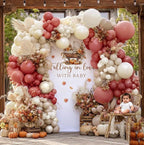 Dusty Pink Cream White Balloon Garland Double Stuffed Rose Pink Sand White Pearl Balloons Blush Beige Nude Balloon Arch Kit for Baby Shower