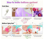 147Pcs Paw Balloons Garland Arch Kit with Dog Paw Print Balloons Pink Purple Turquoise Confetti Balloon for Girls Puppy Themed Birthday Baby