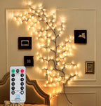 Willow Vine Lights 9.5ft 160LED, Vines for Home Decor Lighted Tree for Walls in 8 Modes & Timer, Branches Lights for Halloween Christmas