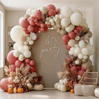 Dusty Pink Cream White Balloon Garland Double Stuffed Rose Pink Sand White Pearl Balloons Blush Beige Nude Balloon Arch Kit for Baby Shower