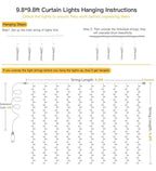 300 LED Curtain Lights with 18 Hang Down String Lights, 10×10 ft Plug in Hanging Fairy Lights for Twinkle Lights for Wedding Backdrop Patio