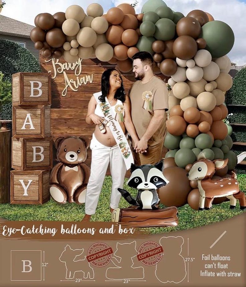 Woodland Animals Baby Shower Decoration Party Supplies, Forest Animal Neutral Gender Reveal Party Decorations, Backdrop Balloon Arch Box…
