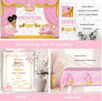 Royal Princess Baby Shower Decorations, 138PCs  Baby Princess Party Supplies with A Little Princess Is on the Way Backdrop, Balloon Garland