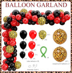 Cheetah Print Birthday Decorations, 124 Pcs Leopard Birthday Decorations Includes Cheetah and Cherry Print Balloons, Banner and Tablecloth…