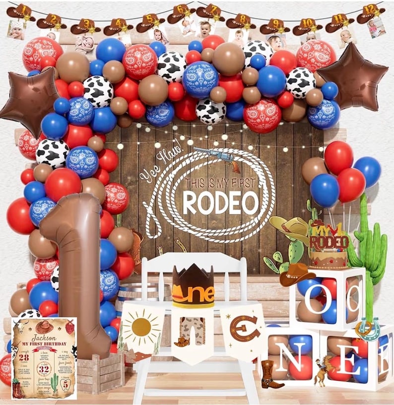My First Rodeo Decorations Boy, First Rodeo Birthday Decorations, Western Cowboy 1st Birthday Party Decorations, This is My First Rodeo