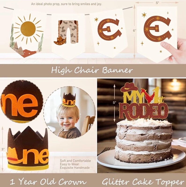 My First Rodeo Decorations Boy, First Rodeo Birthday Decorations, Western Cowboy 1st Birthday Party Decorations, This is My First Rodeo