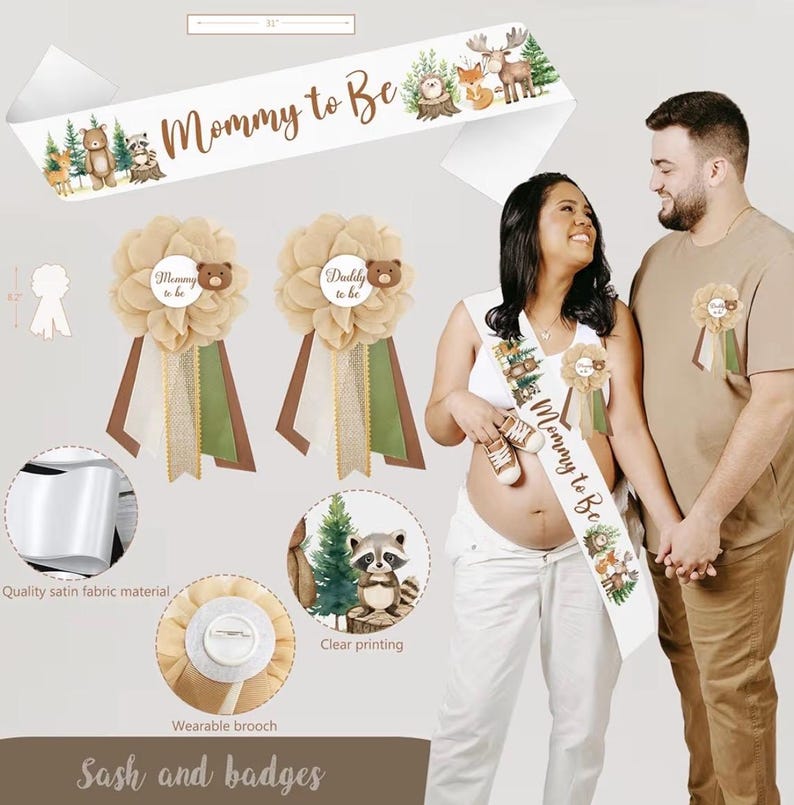 Woodland Animals Baby Shower Decoration Party Supplies, Forest Animal Neutral Gender Reveal Party Decorations,Backdrop Balloon Box Mom to Be
