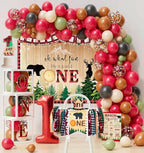 Lumberjack First Birthday Decorations, Lumberjack 1st Birthday Party Supplies,Buffalo Plaid Monthly Photo Banner Highchair Banner First Bday