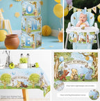 Winnie 1st Birthday Decorations Pooh Bear Balloon Arch Kit Banner Cake Decorations First Birthday Backdrop Pooh Plates And Napkins Set