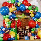 ALL-IN-1 Lego Balloon Arch Kit  Garland,Red, Blue, Green Balloons in Small Large Sizes Primary Colors for Circus, Carnival, Rainbow Birthday