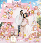 Royal Princess Baby Shower Decorations, 138PCs  Baby Princess Party Supplies with A Little Princess Is on the Way Backdrop, Balloon Garland