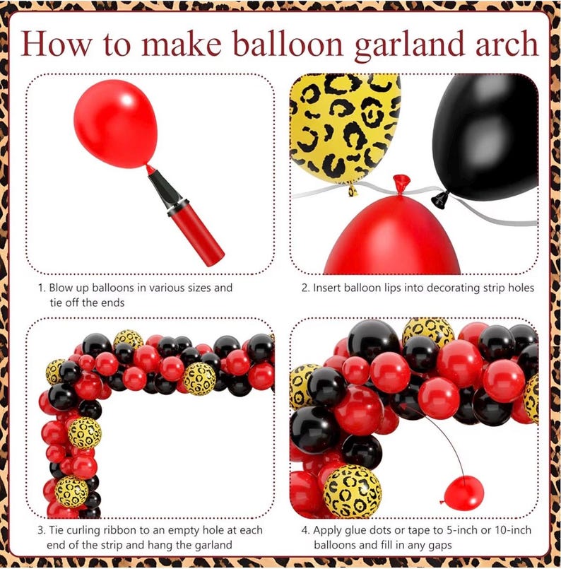 Cheetah Print Birthday Decorations, 124 Pcs Leopard Birthday Decorations Includes Cheetah and Cherry Print Balloons, Banner and Tablecloth…