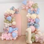 Silly Goose Balloon Arch Kit, Pink Blue Green Latex Balloon Garland Kit Gingham Heart Foil Balloons for Boys Girls Goose Birthday Party