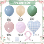 Silly Goose Balloon Arch Kit, Pink Blue Green Latex Balloon Garland Kit Gingham Heart Foil Balloons for Boys Girls Goose Birthday Party