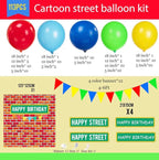 Sesame Friends Birthday Party Supplies Party Decorations Set Include Banner Backdrop red blue Balloon Garland Arch Kit stickerfor Boys Girls