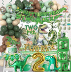 Two Rex Birthday Decorations Boy,Dinosaur 2nd Birthday Party Decorations Boys ,2 Rex Dinosaur Dino Party Decor Supplies Backdrop Balloon Box