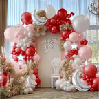 White Balloons Arch Double Stuffed Pearl White Star Moon Balloon Garland Different Sizes Cream Ivory Balloons for Birthday Baptism Bridal
