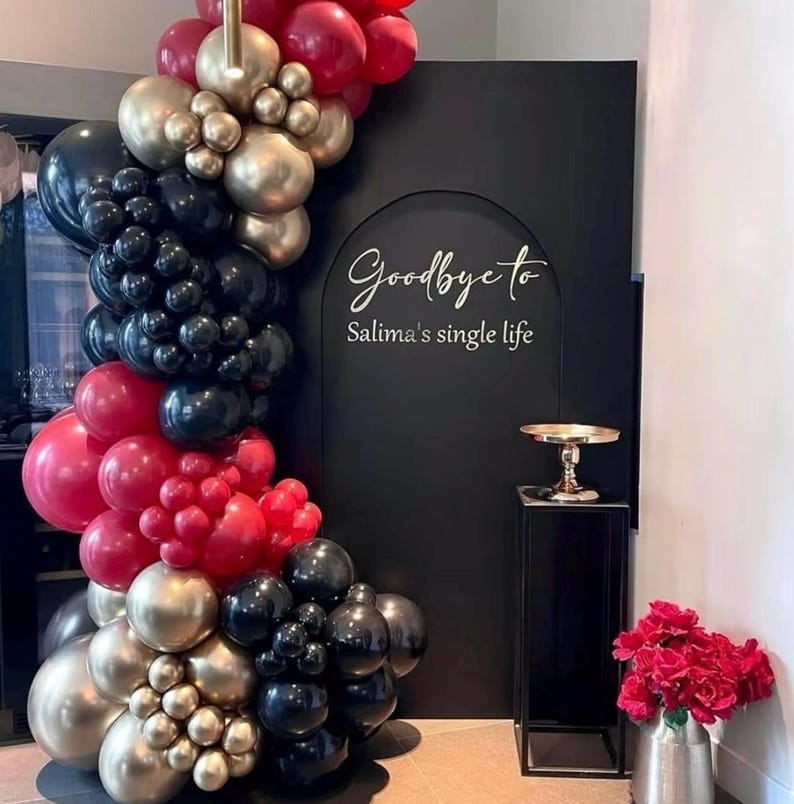 Red Black Gold Balloon Arch Garland Kit Leopard Cheetah Print Party Balloons Black Red Metallic Silver Gold Explosion Star Balloon for Girl