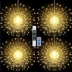 Firework Lights Waterproof Hanging, 200 LED Battery Operated Decorative String Lights Outdoor for Wedding, Party, Backyard, Patio Indoor