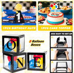 Fast One Birthday Decorations for Boys - 1st Race Car Theme Party Supplies for Baby Shower Decoration Include Birthday Hat Cake Topper
