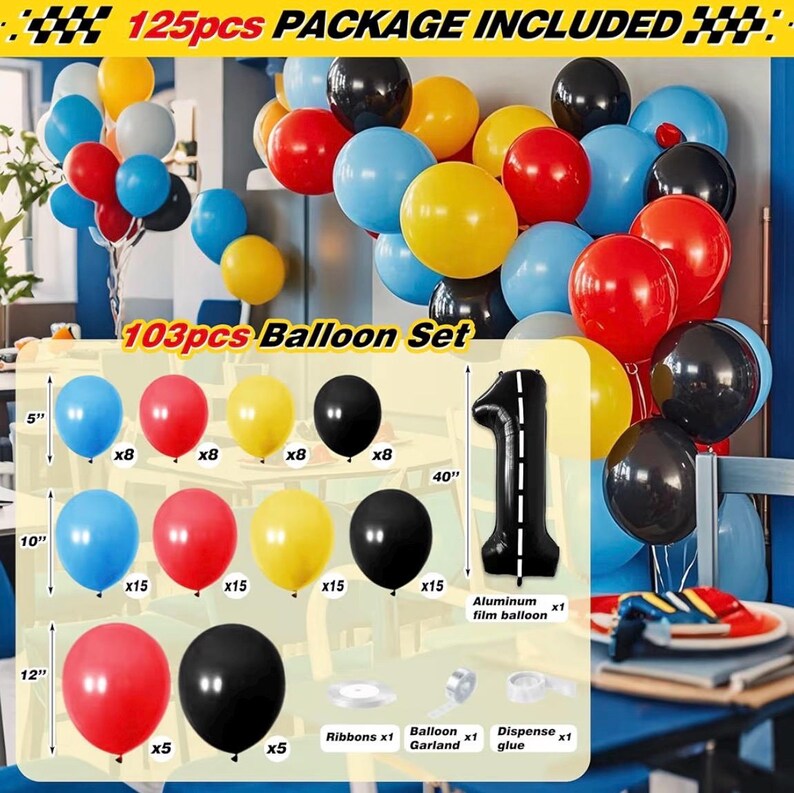 Fast One Birthday Decorations for Boys - 1st Race Car Theme Party Supplies for Baby Shower Decoration Include Birthday Hat Cake Topper