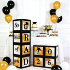 Graduation Decorations 2026 Set of 4 Boxes with 20pcs Balloons and Letters 2026 GRAD So Proud of You - Class of 2026 Party Supplies
