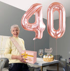 40th Birthday Decorations Women, Include 40th Birthday Sash and Crown, Cake Topper and Candles, Number Balloons, 40 Year Old Gifts for Women