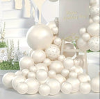 Pearl Balloon Arch Pearl White Sand Double Stuffed Balloons Arch With Pearl Stickers 5/10/12/18 Inch Bridal Shower Balloon Arch Pearl Ivory