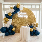 Navy Blue Balloon Garland Kit - 102pcs Blue and White Balloons with Gold and Star Foil Balloons - Party Decoration Arch for Graduation 2026