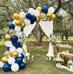 Navy Blue Balloon Garland Kit - 102pcs Blue and White Balloons with Gold and Star Foil Balloons - Party Decoration Arch for Graduation 2026