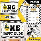 One Happy Dude Birthday Decorations, One Happy Dude 1st Birthday Decorations, Backdrop Balloon Garland Monthly Photo Highchair Banner