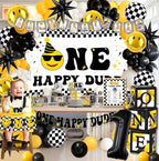 One Happy Dude Birthday Decorations, One Happy Dude 1st Birthday Decorations, Backdrop Balloon Garland Monthly Photo Highchair Banner
