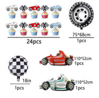 2 Fast Birthday Decorations，Two Fast 2 Curious Racing 2nd Birthday Decorfor Boys Girls 2nd Bday Racing Themed Car Decoration Party Supplies