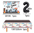 2 Fast Birthday Decorations，Two Fast 2 Curious Racing 2nd Birthday Decorfor Boys Girls 2nd Bday Racing Themed Car Decoration Party Supplies