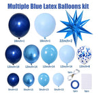 Blue Balloon Arch Kit Garland, Chrome Blue Light Navy Blue Confetti Balloons for Birthday Baby Shower 2026 Graduation Bridal Shower Wedding