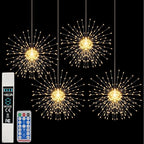 Firework Lights Waterproof Hanging, 200 LED Battery Operated Decorative String Lights Outdoor for Wedding, Party, Backyard, Patio Indoor