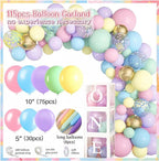 1st Birthday Decorations for Girl, 128pcs Sweet One Birthday Party Decorations, Balloon Boxes,Party Backdrop, Photo Banner, Donuts Ice Cream