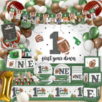 192pcs First Year Down Birthday Party Decorations Include Photo Banner High Chair Banner Backdrop Tablecloth Balloons Tableware Ballon Box